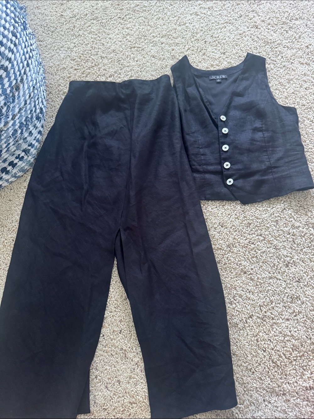 Jcrew linen top and skirt set